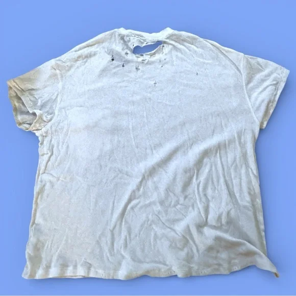 EUC We the Free Rubi Oversized Blue Distressed Tee Sz Large - Picture 2 of 9